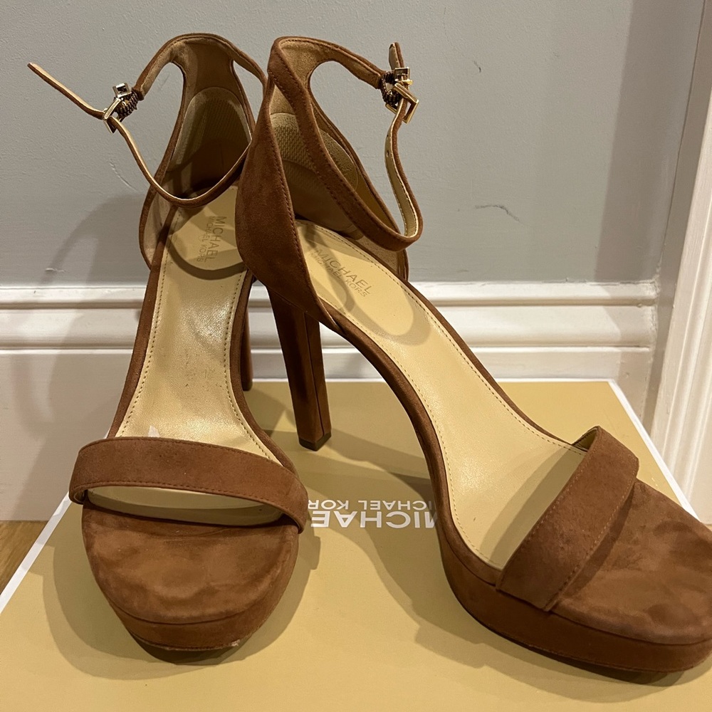 Michael Kors Tan Platform Sandals